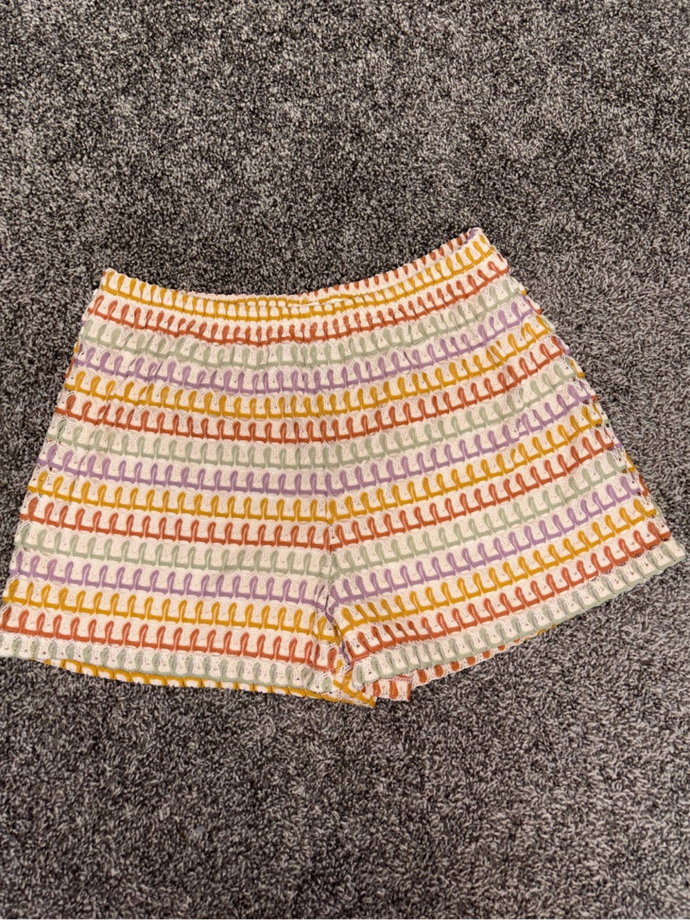 Crochet Stripe Multicolor Lined GLG Women’s Shorts